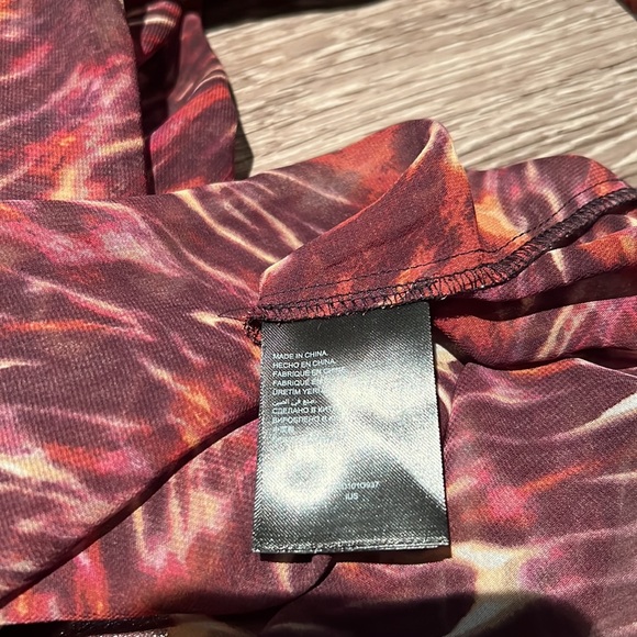 Bebe, S, blouse, maroon, sheer, tie - Picture 10 of 13